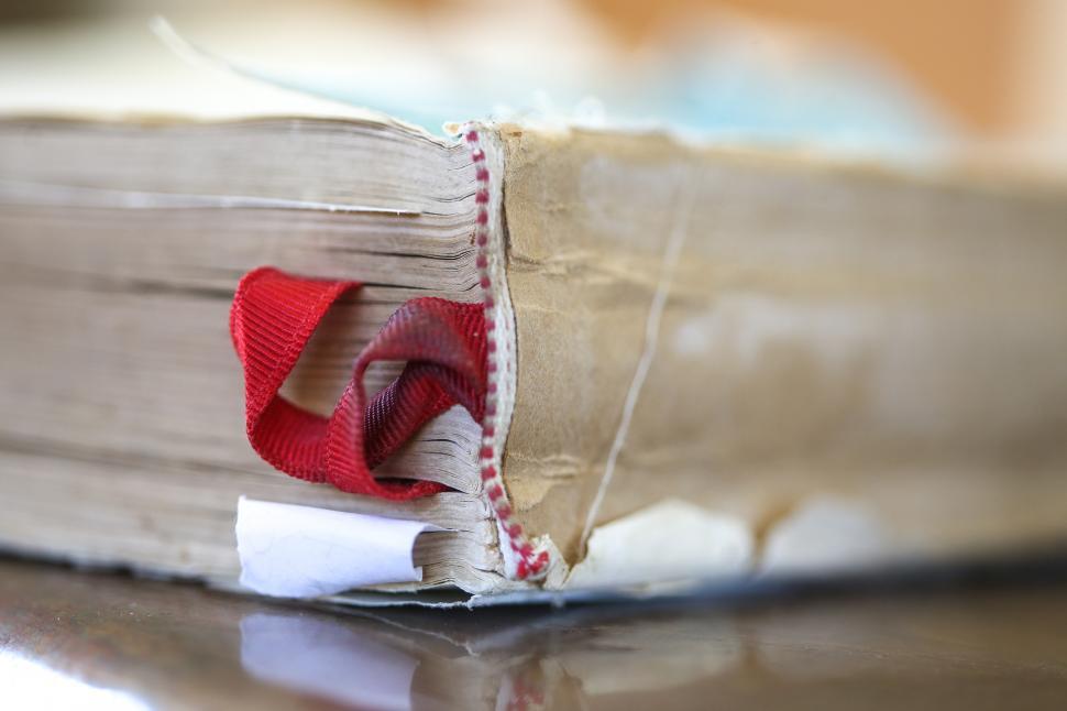 Free Image of Worn book binding 