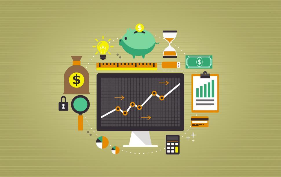 Free Image of Financial Operations and On-Line Banking Illustration 