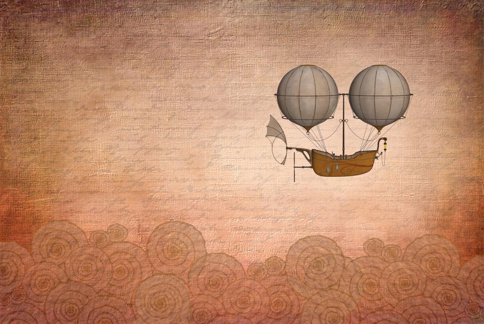Free Image of Vintage Hot Air Balloon - Discovery and Invention Concept with C 