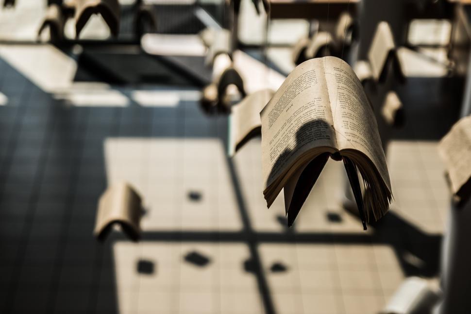 Free Image of Open Book on Table 