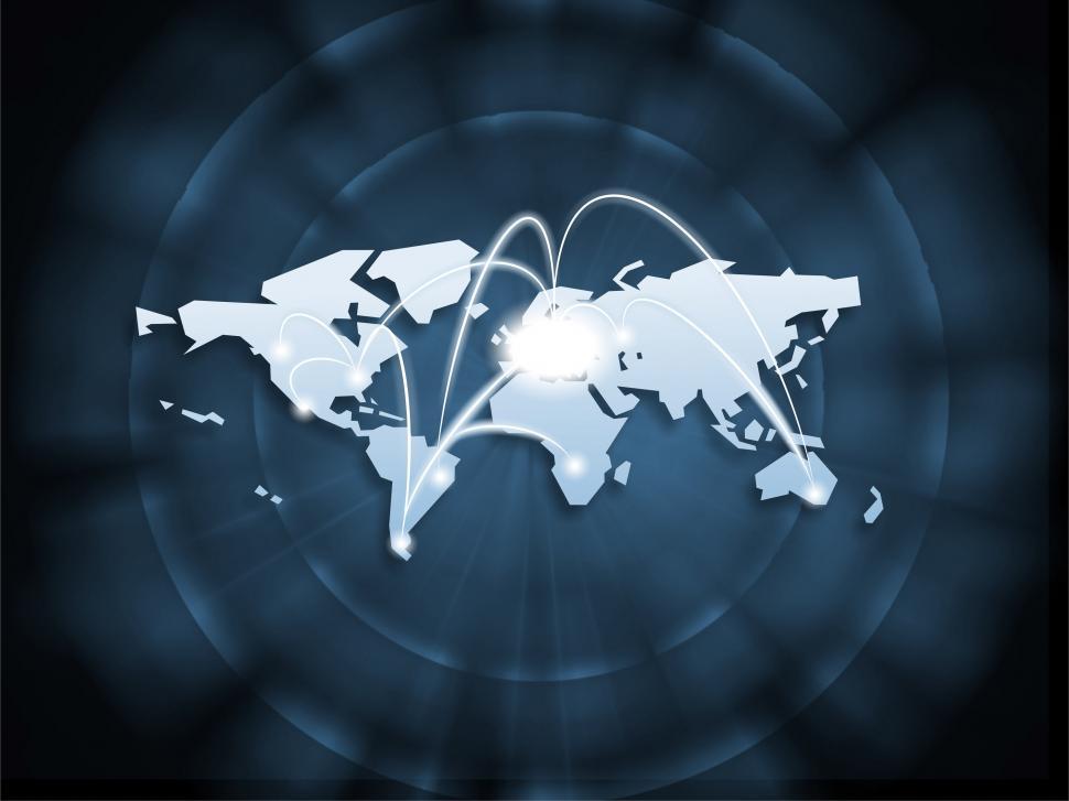 Free Image of World Map on Dark Blue Background 