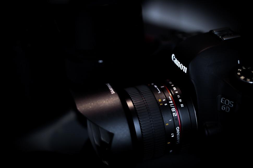 Free Image of Close Up of Camera in the Dark 