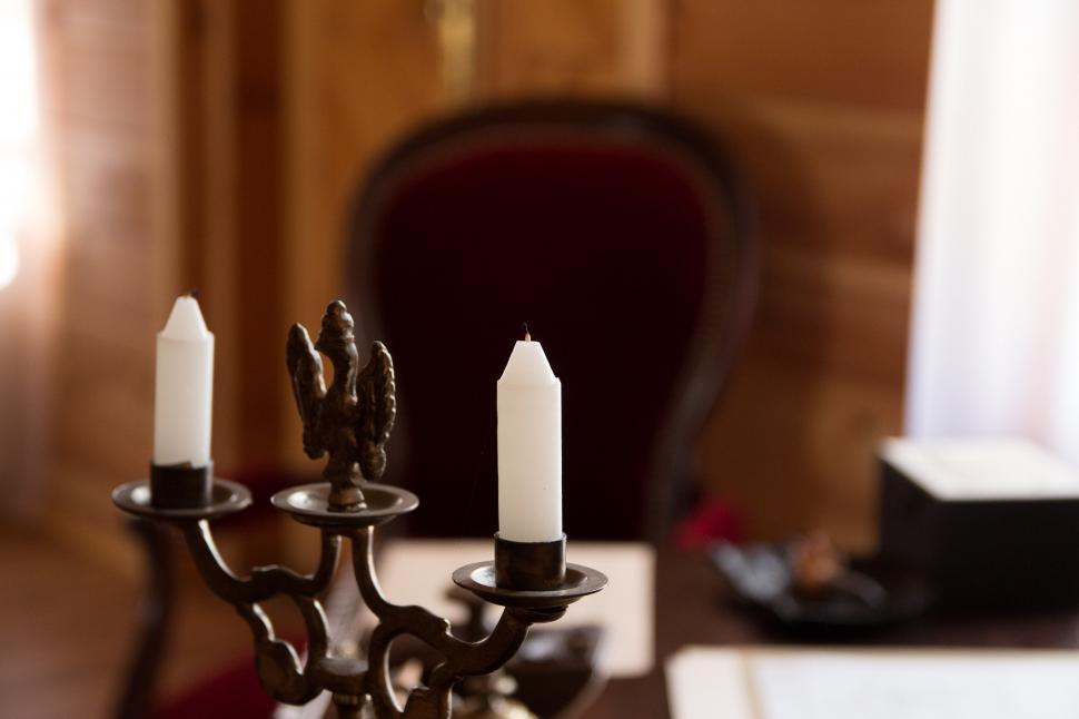Free Image of Candle Illuminating Table 