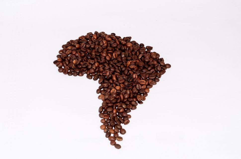 Free Image of A Pile of Coffee Beans on a White Background 