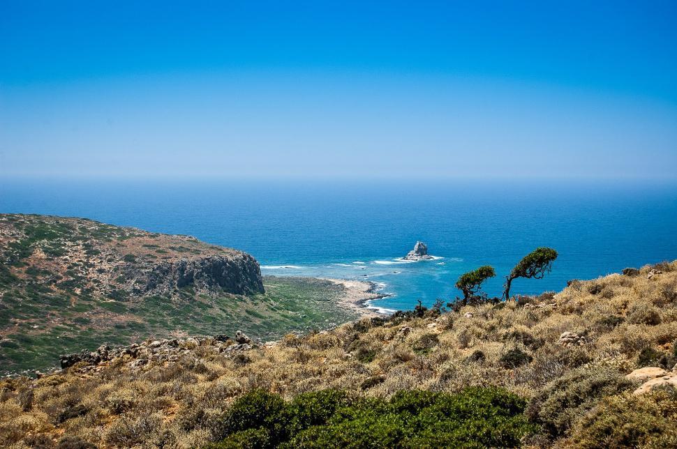 Free Image of View of the Ocean From Hilltop 
