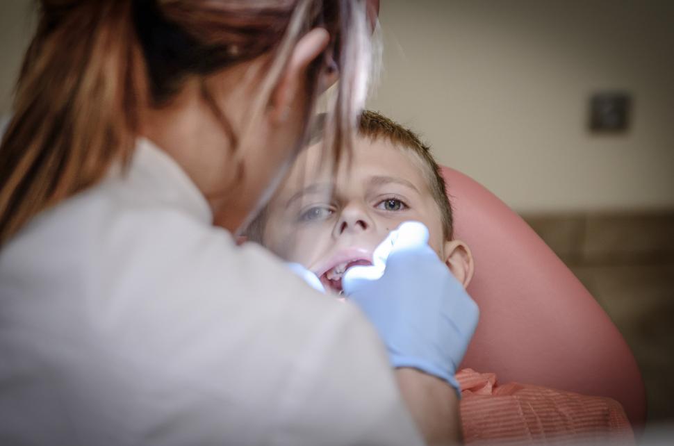 Free Image of Woman Brushing Young Boys Teeth 