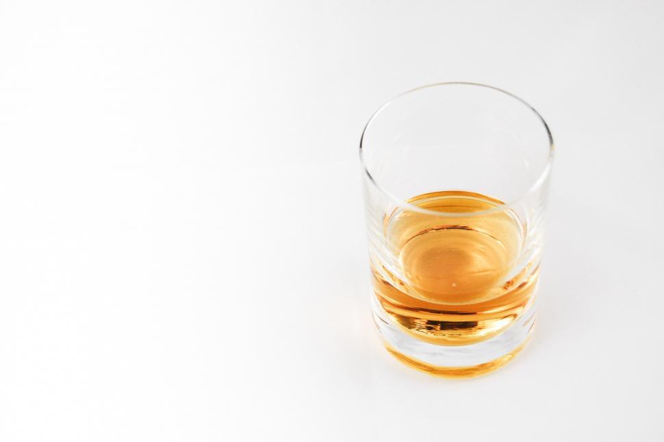 Free Image of Glass of Liquid on White Table 