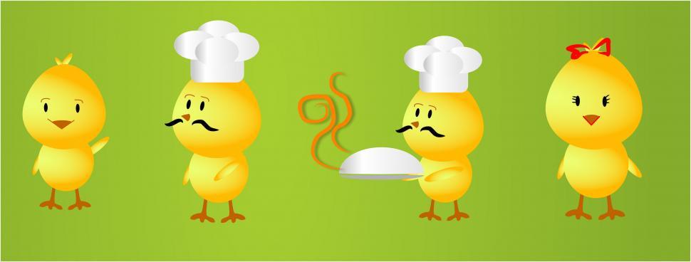 Free Image of Group of Chickens Wearing Chefs Hats 