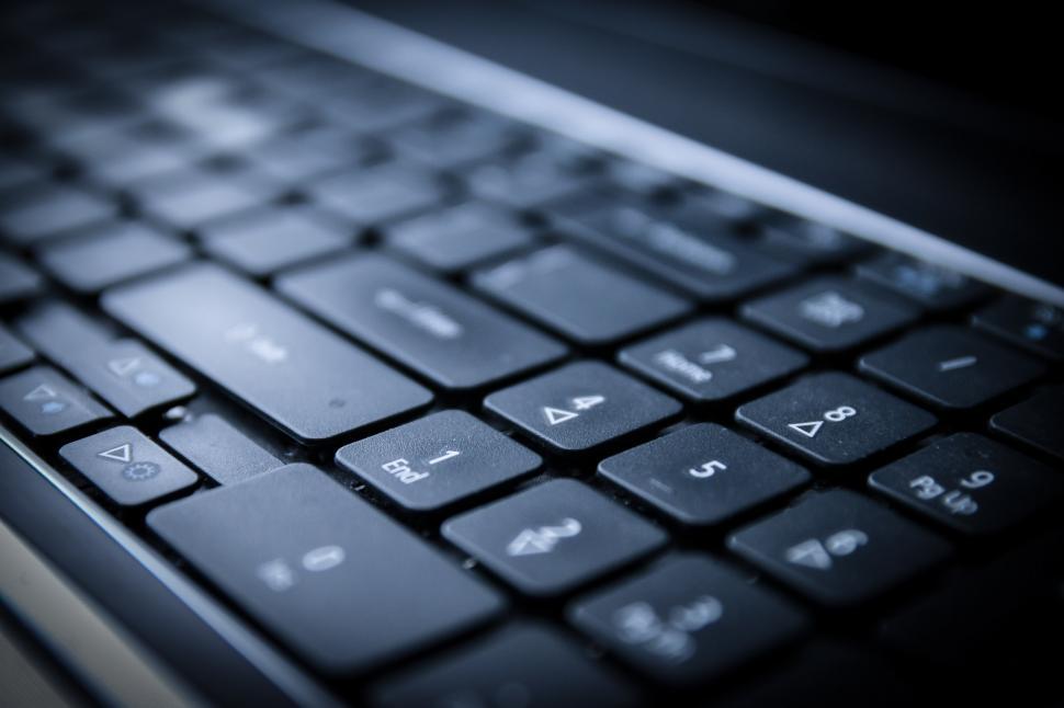 Free Image of Monochrome Keyboard in Black and White 