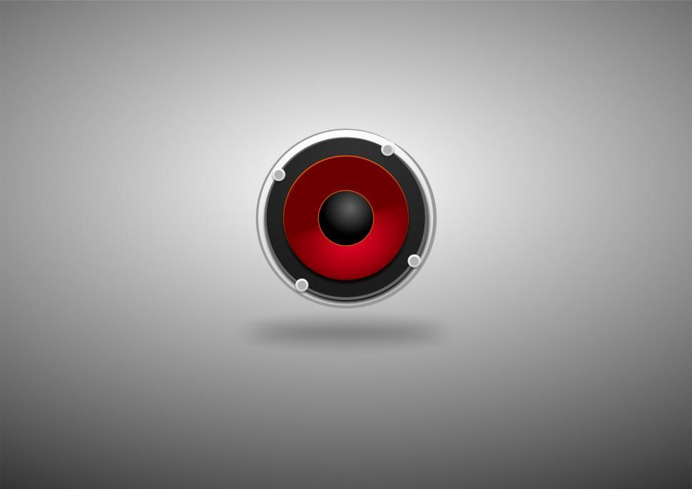 Free Image of Red and Black Speaker on Gray Background 