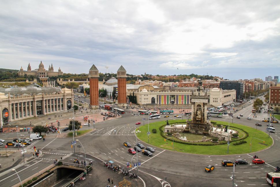Free Image of Aerial View of City With Clock Tower 