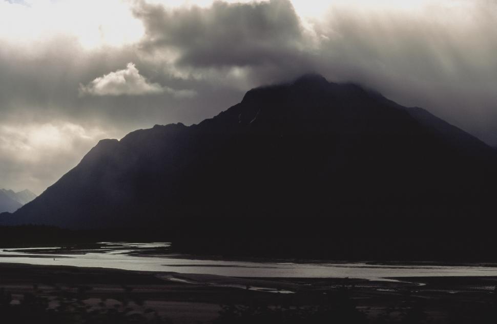 Free Image of Dark Clouds forming over Mountain 