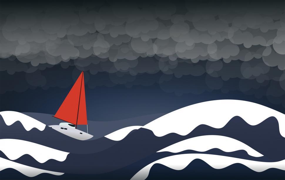 Free Image of Rough Seas - Alone in the Storm - Challenge and Danger Concept 
