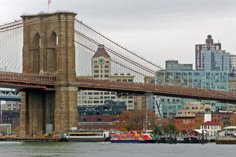 Free Image of Brooklyn Bridge on Brooklyn Side 