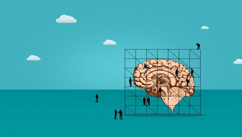 Free Image of Little People Working on the Brain 