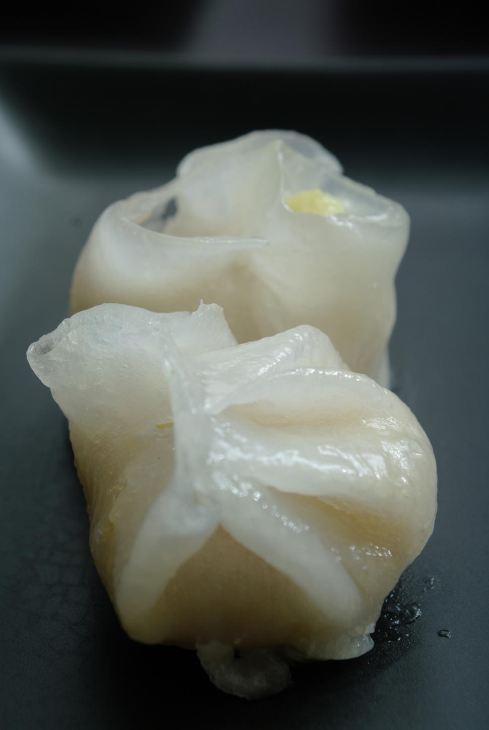 Free Image of Various Food Pieces on Black Plate 