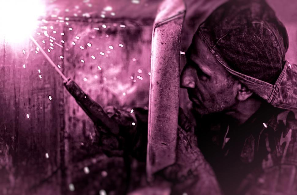 Free Image of Welder - Man Working - Colorized 