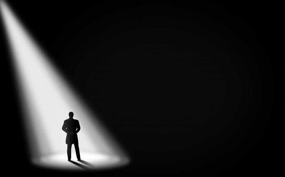 Free Image of Businessman Alone in the Dark 