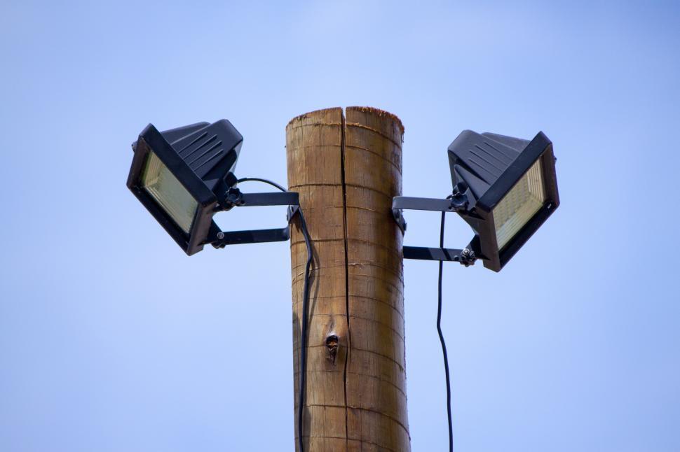 Free Image of Two solar powered LED spotlights 