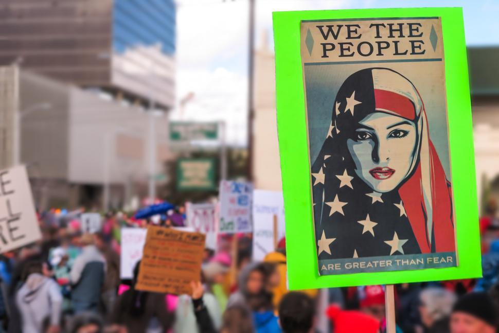 Free Image of Protest march sign showing woman 