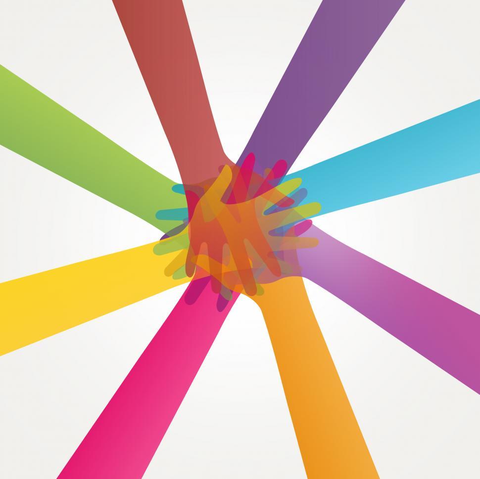 Free Image of Teamwork Union and Partnership - Illustration with Hands Togethe 