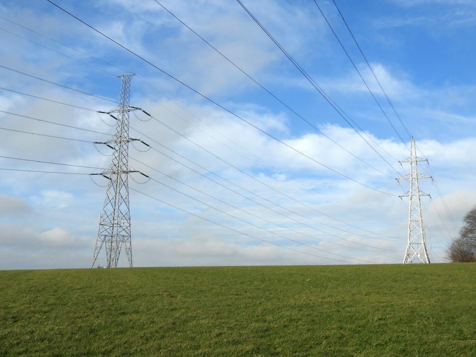 Free Image of Overhead power lines  