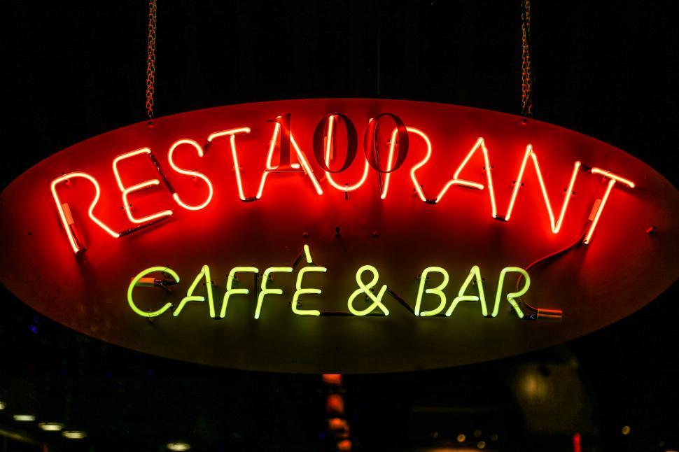 Free Image of Neon Restaurant Sign 
