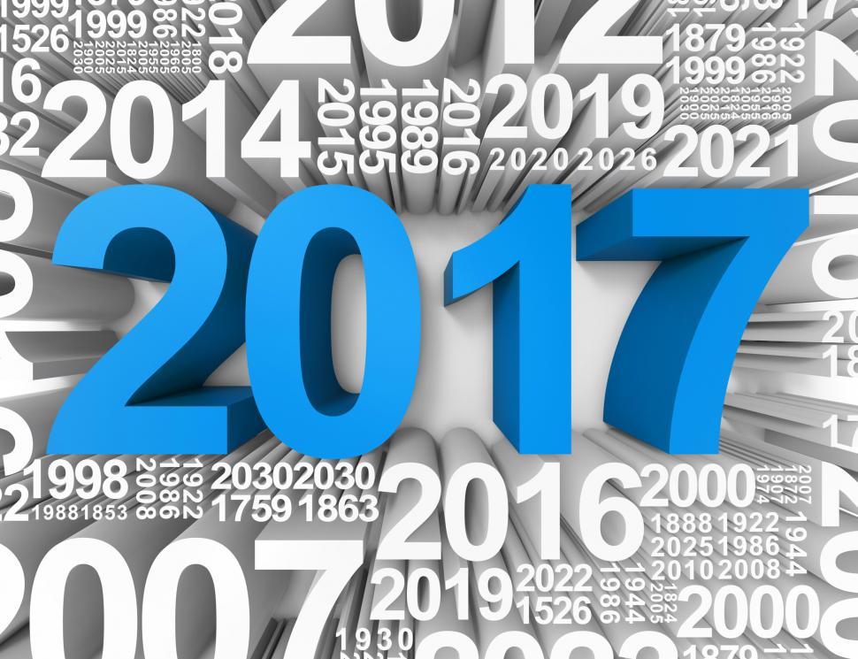 Free Image of Twenty Seventeen Indicates Happy New Year And Annual 3d Renderin 