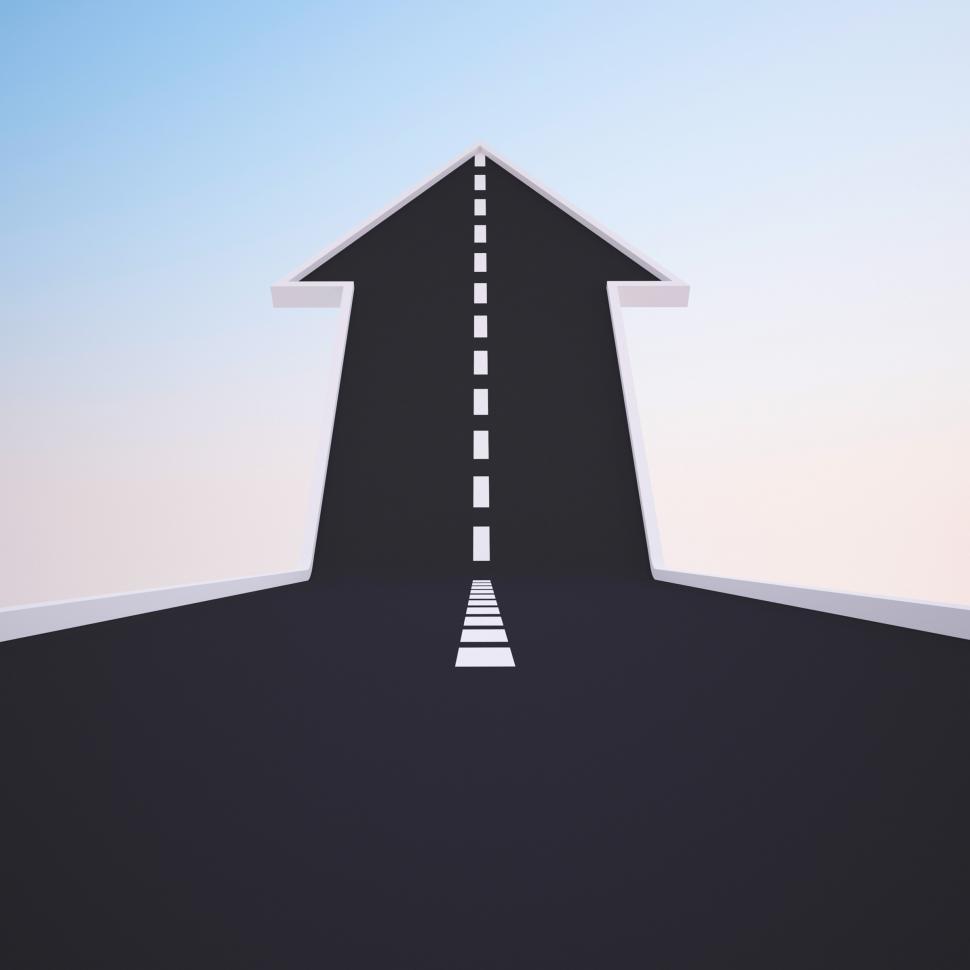 Free Image of Road Marking On Arrow Shows Direction Or Upward 