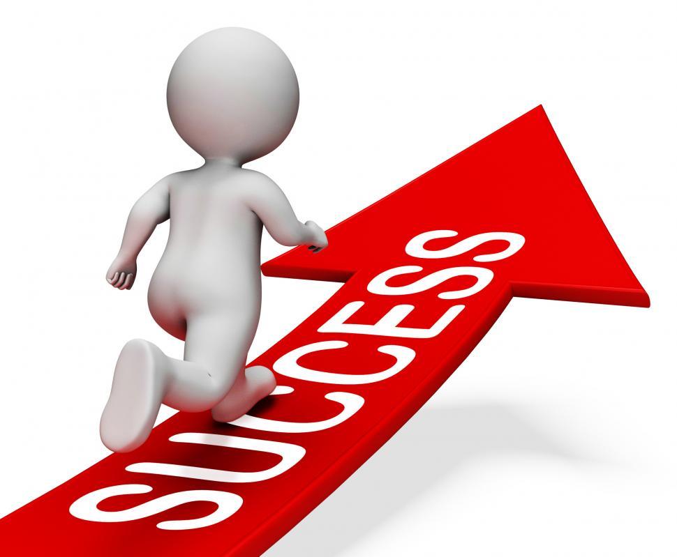 Free Image of Success Arrow Indicates Winner Progress 3d Rendering 