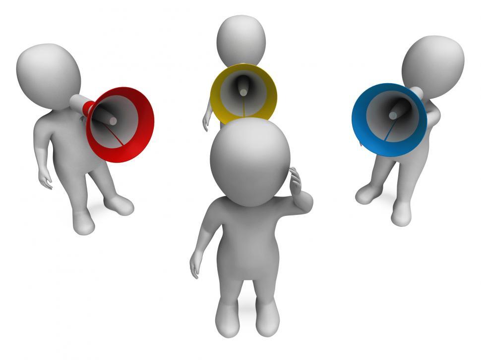 Free Image of Loud Hailer Character Shows Shouting Yelling And Bullying 