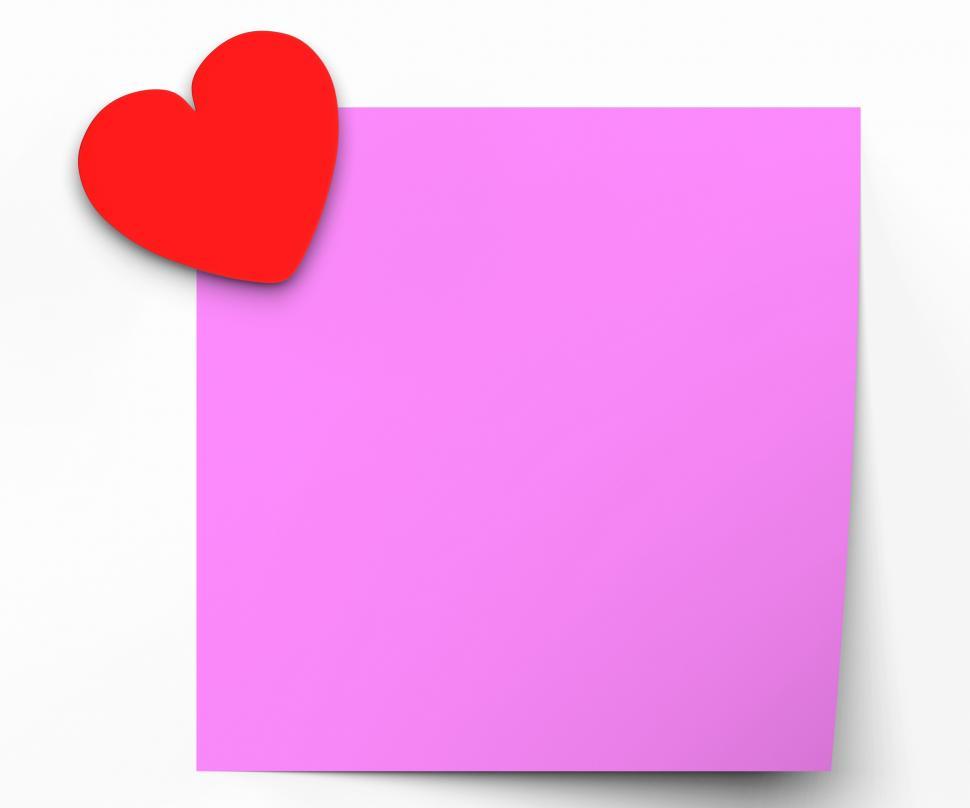 Free Image of Heart On Note Shows Romantic Note Or Passionate Letter 