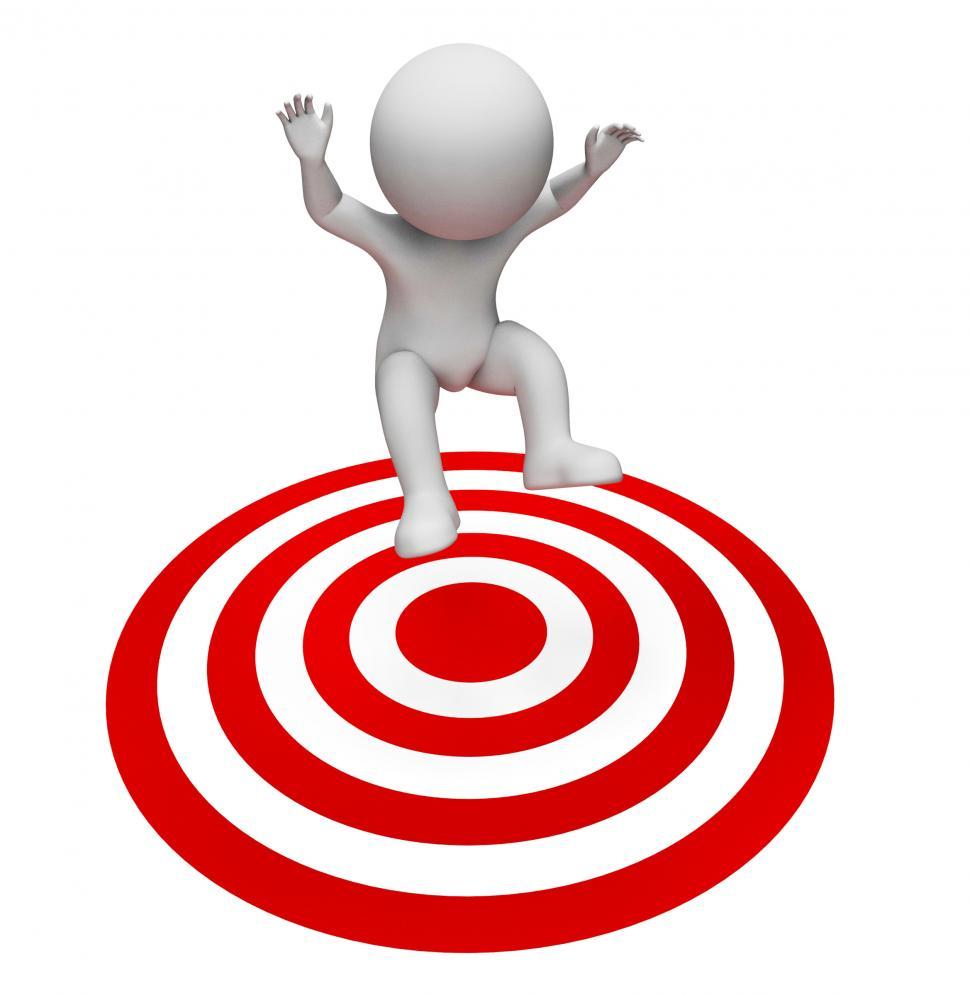 Free Image of Target Character Shows Success Successful And Targeted 3d Render 