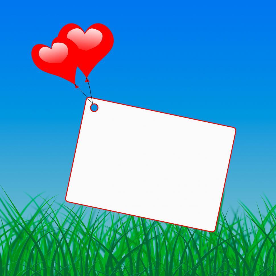 Free Image of Heart Balloons On Note Means Affection And Passion 