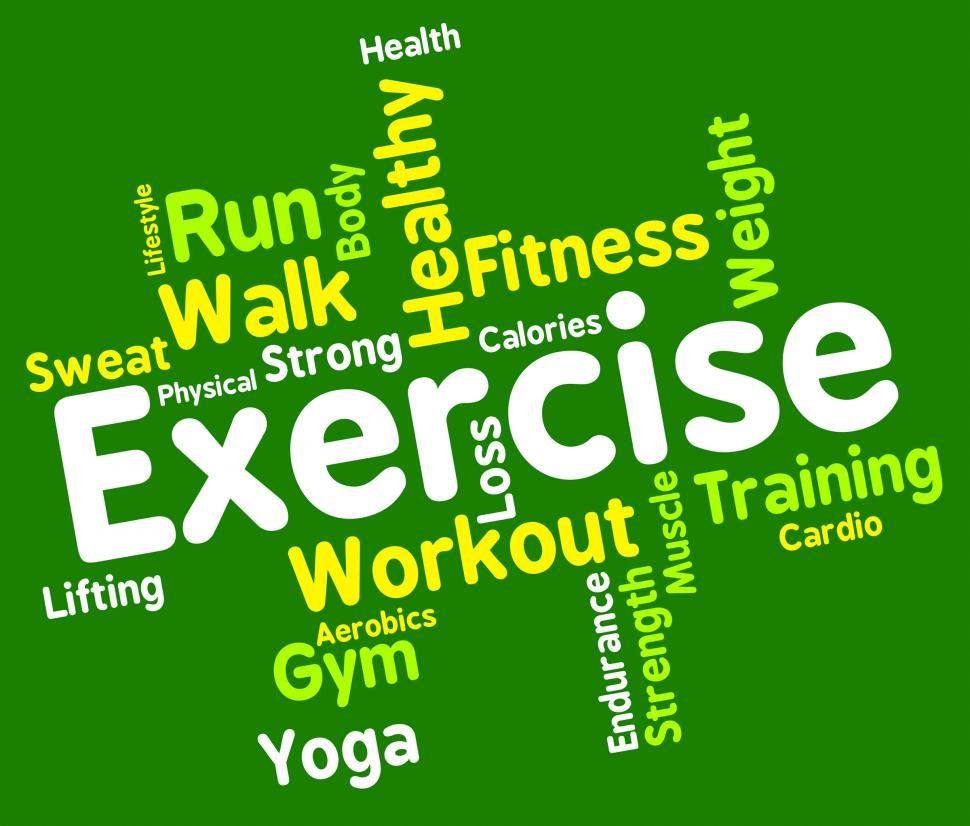 Free Image of Exercise Words Shows Working Out And Exercised 
