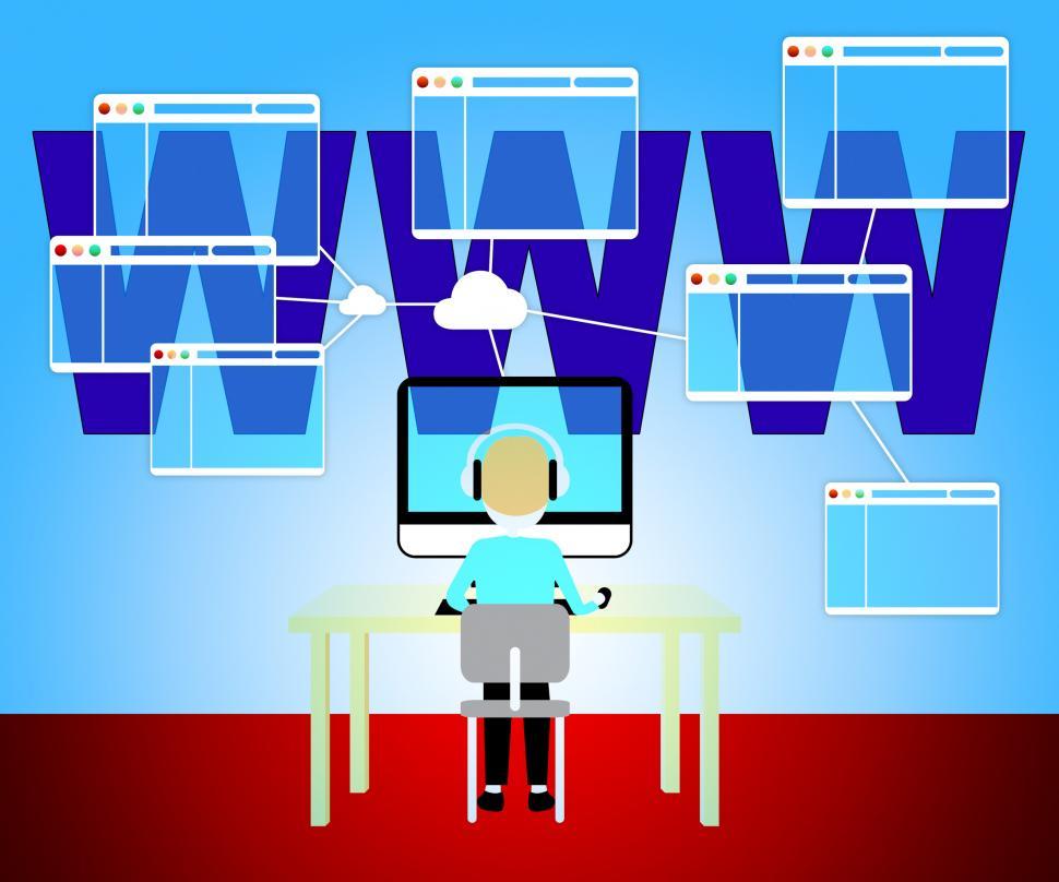 Free Image of Www Website Shows Online Searching 3d Illustration 