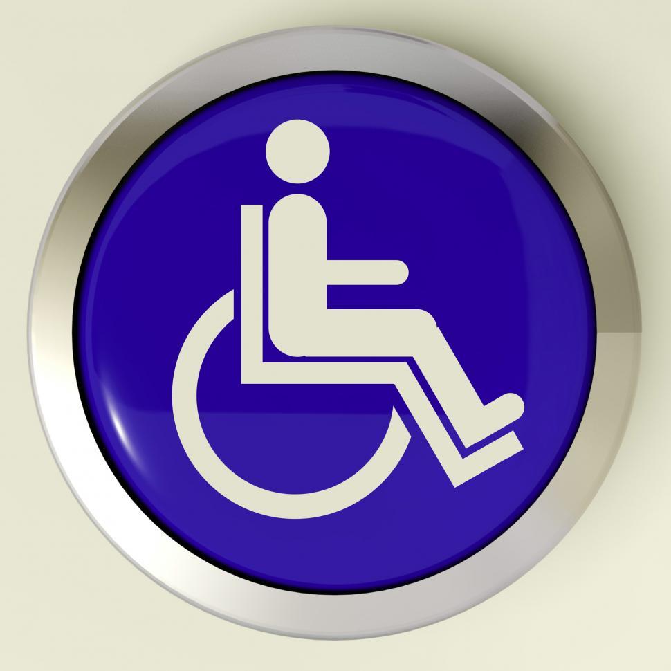 Free Image of Disabled Button Shows Wheelchair Access Or Handicapped 