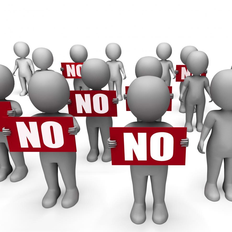 Free Image of Characters Holding No Signs Mean Prohibition And Rejection 