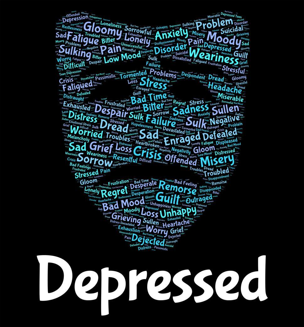 Free Image of Depressed Word Means Despair Words And Text 