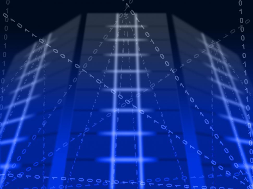Free Image of Blue Binary Circuit Background Means Digital Communication Or Cy 