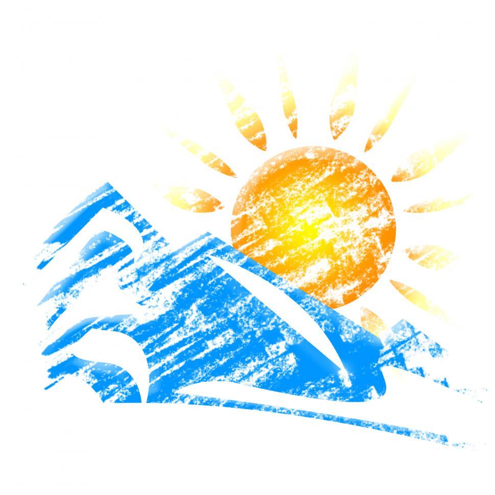 Free Image of Mountains And Sun Means Summit Scene And Sunshine 