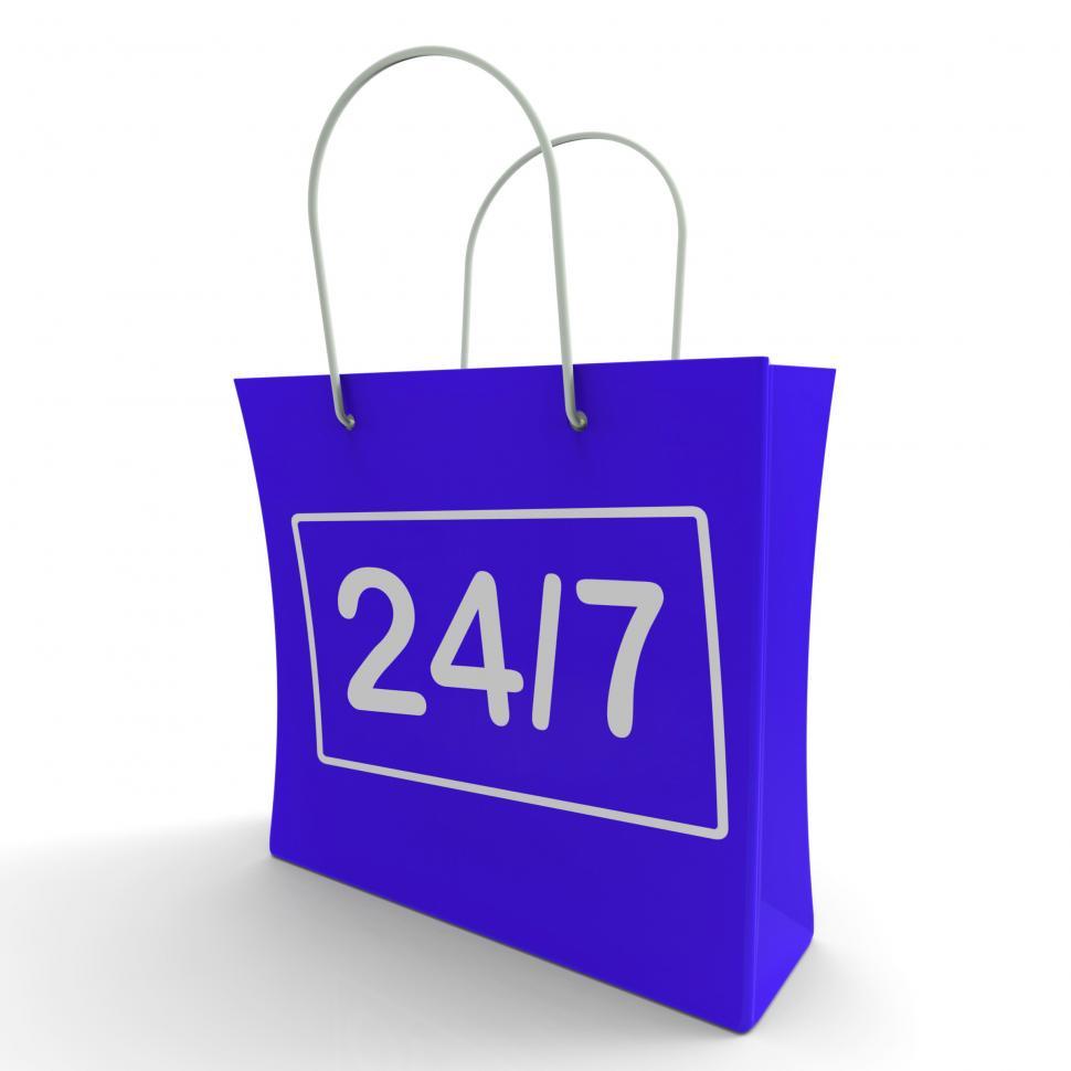 Free Image of Twenty Four Seven Shopping Bag Shows Open 247 
