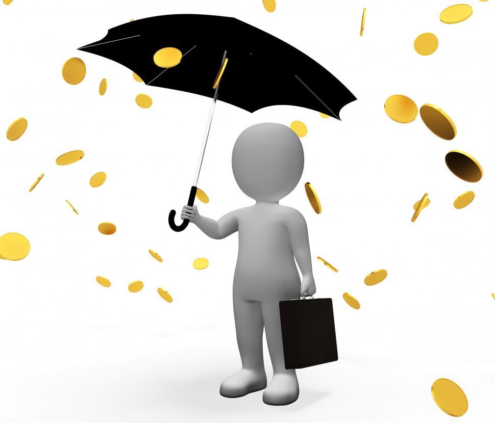 Free Image of Money Windfall Means Earning Save And Character 3d Rendering 