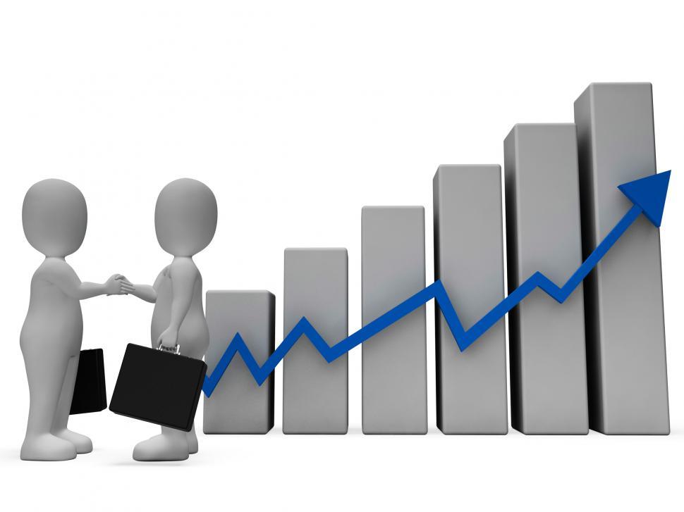 Free Image of Graph Character Shows Success Successful And Business 3d Renderi 