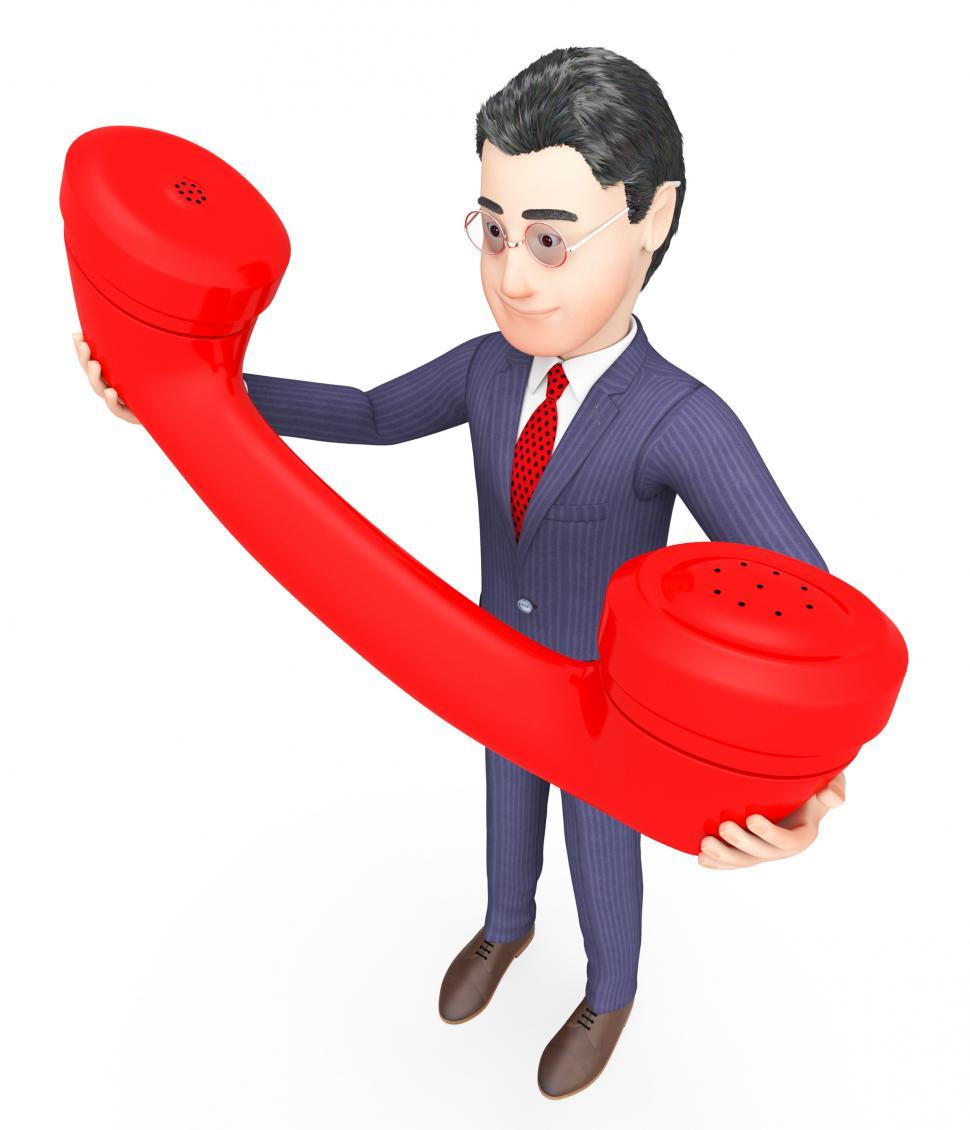 Free Image of Character Talking Represents Phone Call And Calls 3d Rendering 
