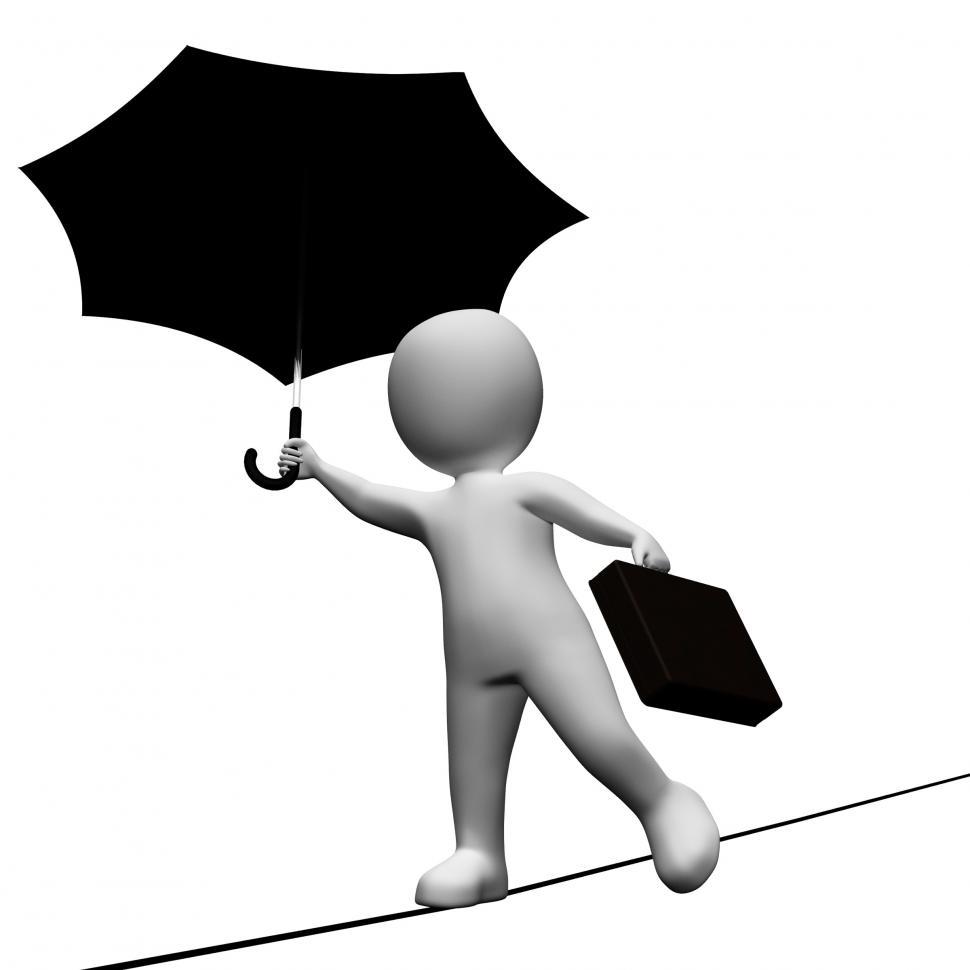 Free Image of Character Tightrope Indicates Business Person And Achievement 3d 