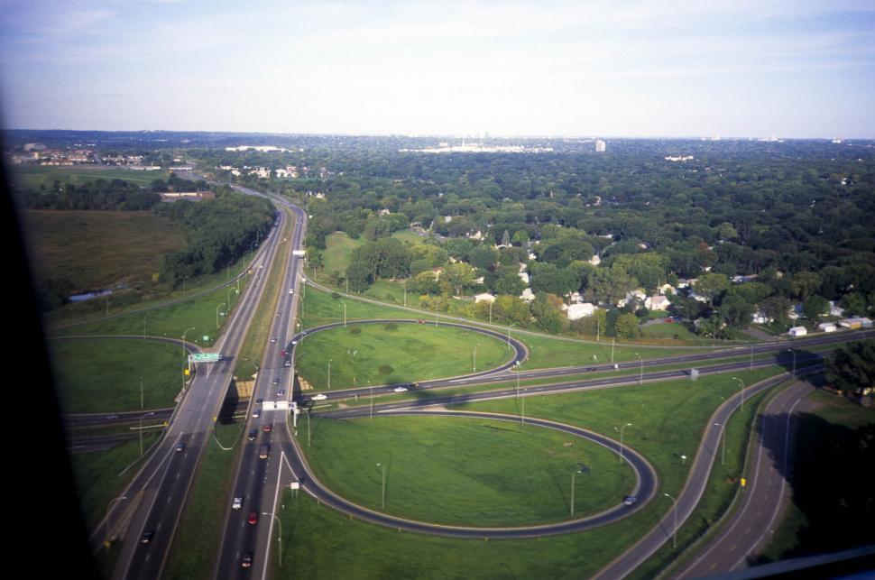 Free Image of Roads And Cars With City - From Above 