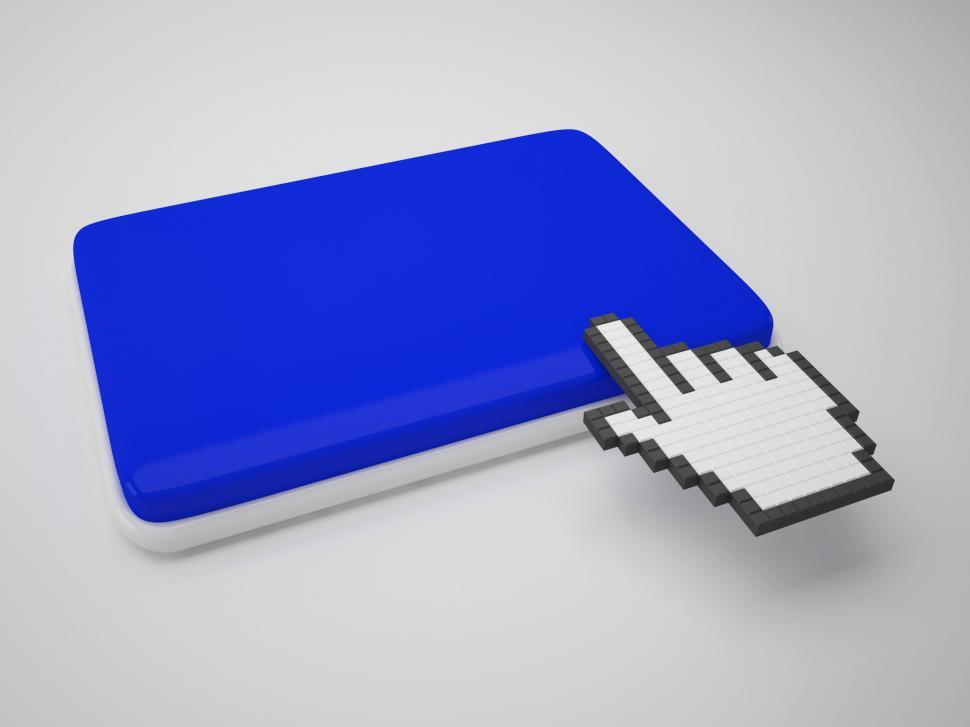 Free Image of Cursor Hand On Key Background Shows Blank Copyspace Click Here 