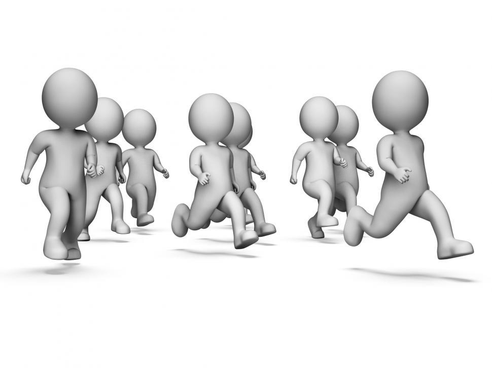 Free Image of Health Running Means Get Fit And Characters 3d Rendering 