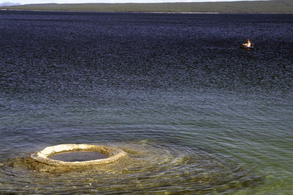 Free Image of Geyser and Lake 